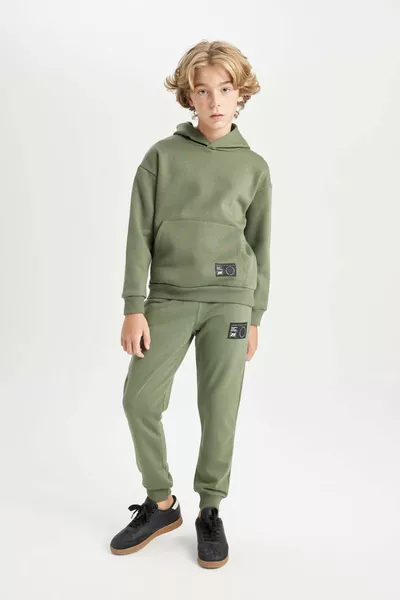 Sweat à capuche pour garçon, coupe large oversize avec poches, pour l'école AU