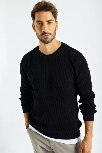 Heren Fiets Hals Tela Brei Trui 