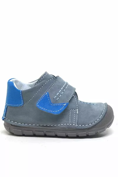 Popeye Echt Lederen Grijs Blauw First Step Unisex Babyschoentjes