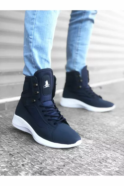  Boxer court à lacets bleu marine Bottes postales de sport unisexes