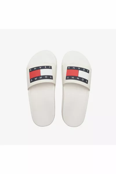 Tommy Jeans Женские белые тапочки на плоской подошве