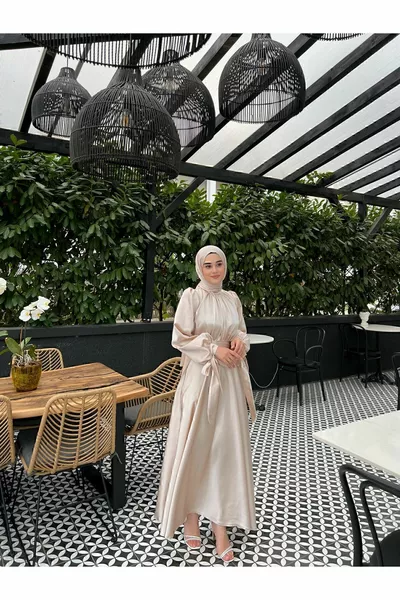 Lia Evening Dress Beige