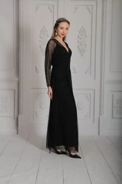 NELL - ПЛАТЬЕ С РУЧНОЙ ВЫШИВКОЙ И КАМНЯМИ