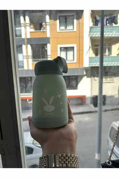 ميني سمارت – كوب ترمس زجاجي مقاوم للصدأ بنقشة أرنب  مل