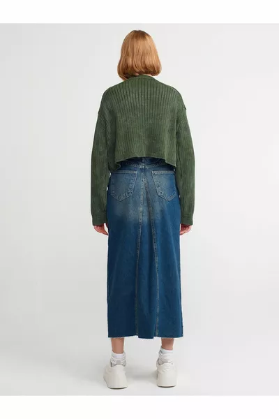  Asymétrique Teinte Lavage Jupe-Teinte