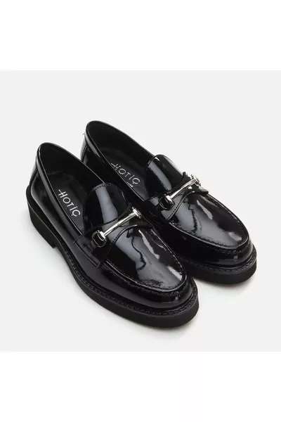 Mocassino da donna nero in vera pelle