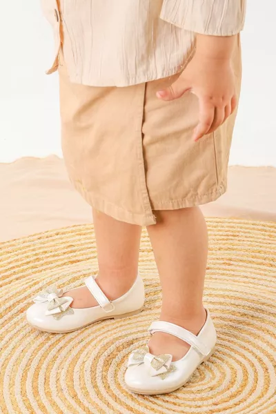 Velcro Sand Glitter Schleife Mädchen Ballerinas Aegean  Volumen