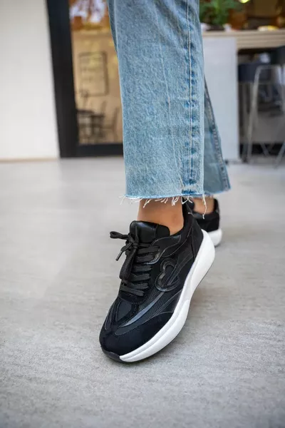 Sneakers da donna con motivo suola dettagliata Raw Black Heart