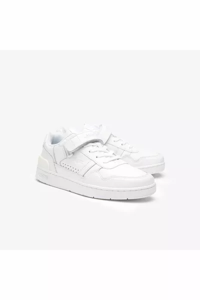 حذاء رياضي على شكل حرف T فيلكرو أبيض للسيدات