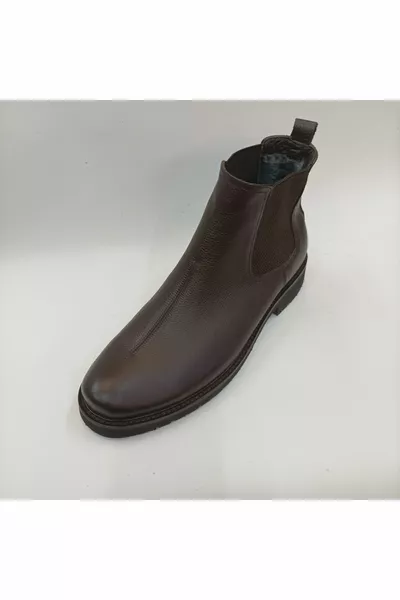 Мъжки ботуши от естествена кожа с ръчно изработени шевове