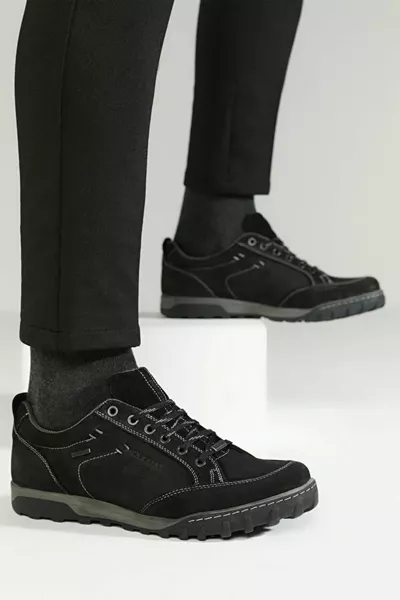 By Gerli  2pr Echtleder Thermo rutschfeste Sohle Herren Outdoor Schwarz