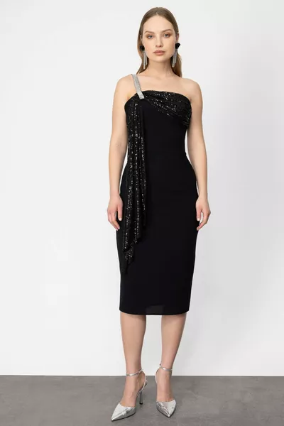 Mi едно рамо каменна каишка под коляното рокля