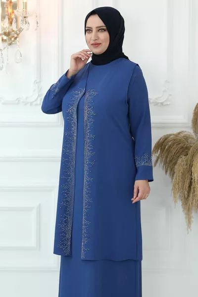 Filiz хиджаб вечерна рокля индиго