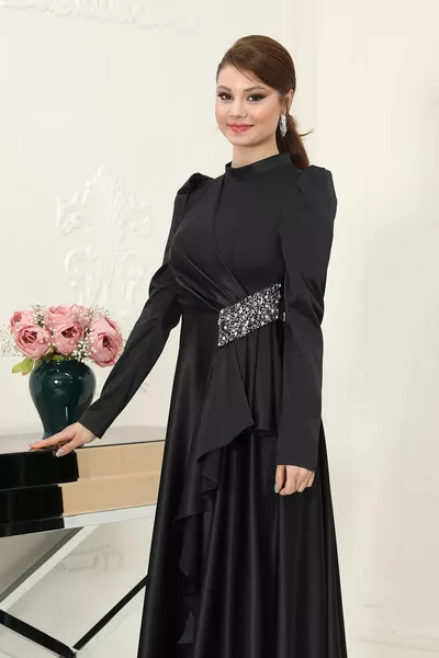 الساتان Nazende الحجاب فساتين السهرة