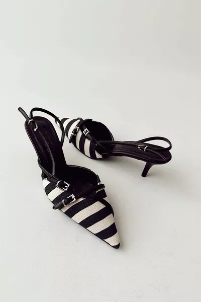 ميو أسود مخطط الكتان الخنجر