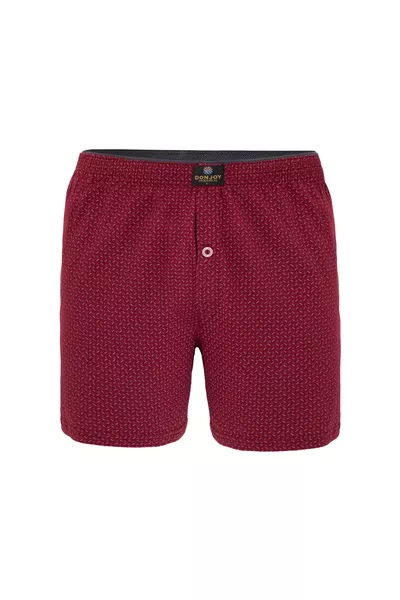 باكسر رجالي من القطن بنقشة لعقد العشرة، بأرجل، وأزرار، وخصر مطاطي