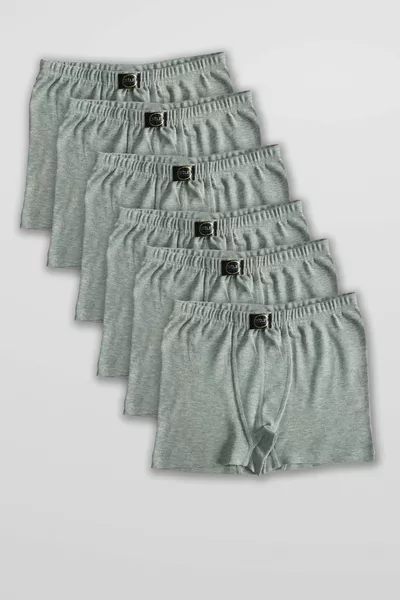 شورت داخلي صبي رمادي من القطن - 6 قطع