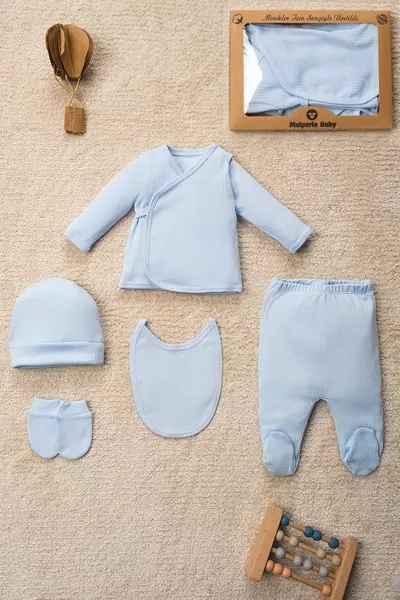 Solid Color Organic Cotton 5-Piece Hospital Discharge Set in a Box