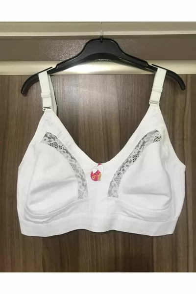 حمالة صدر مضغوطة بمقاس كبير من قماش القطن، بكام واسع من الأسفل وقابلة للتعديل