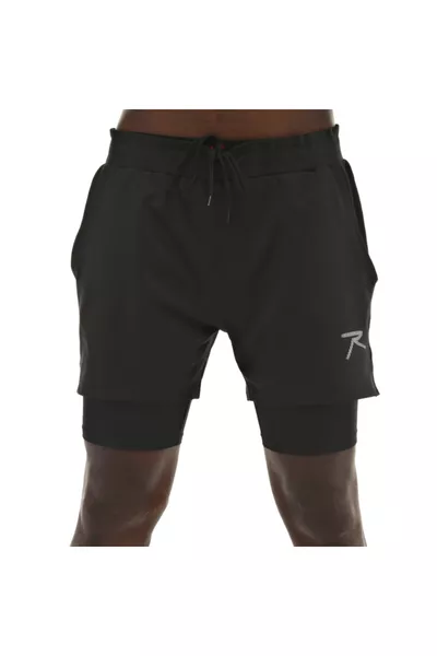 Мужские спортивные шорты-леггинсы PAN черного цвета