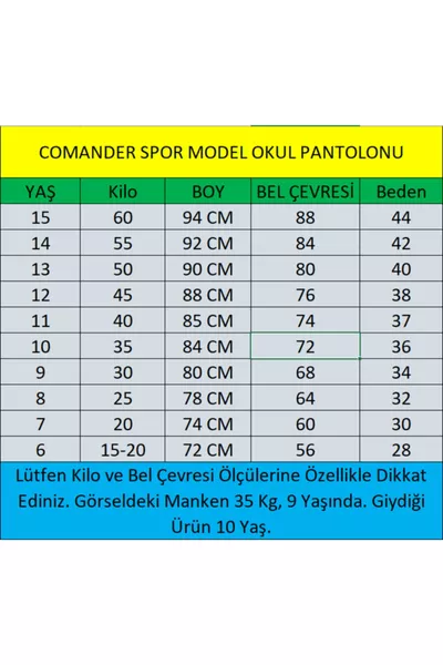 Spor Model Füme Likralı Canvas Okul Pantolon