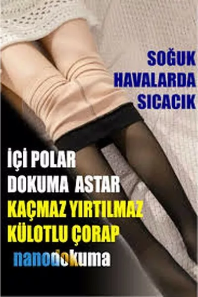 Kadın Siyah Içi Polarlı Termal Külotlu Çorap Hediyeli Ürünle Birlikte