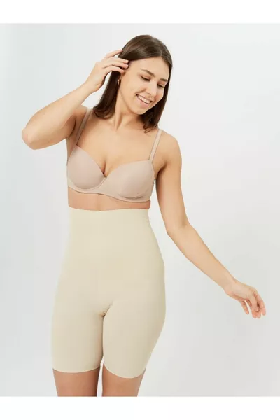 Porfy Model Lazer Kesim Toparlayıcı Iz Yapmayan Kısa Şort Biker Spor Tayt Ten Renk