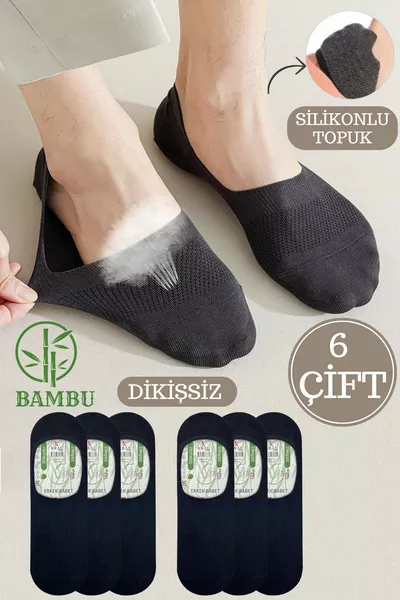 جوارب للرجال بدون خياطة من البامبو مع عطر، 6 أزواج مع سيليكون
