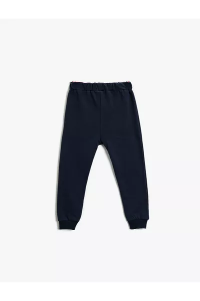 Jogger Sweatpants Christmas-Themed Santa Claus Print with Drawstring Waist