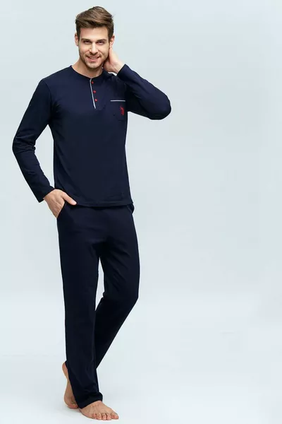 طقم بيجامة رجالي كحلي