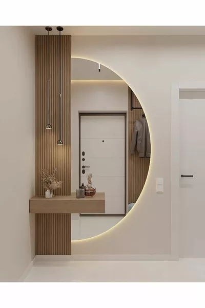 LED Mirror, Crescent Mirror, Decorative Mirror, Wall Mirror, Console Mirror, Hall Mirror, Daylight LED