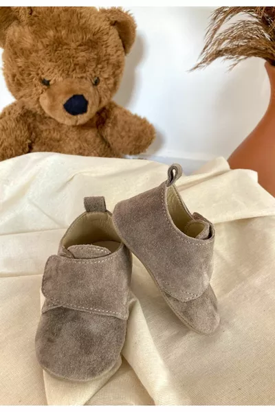 جلد طبيعي المنك الطفل الخطوة الأولى أحذية