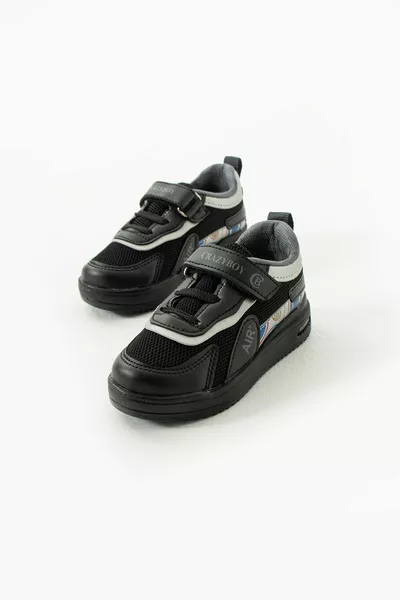 مضاءة مخطط الاطفال الرياضة حذاء رياضي الفيلكرو عارضة مرنة المشي مريحة مريح