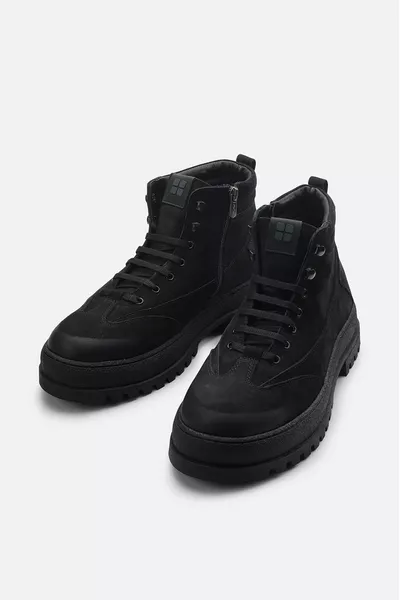 Uomo Nero % Pelle Lace-Up Elastico E Durevole Luce Thermo suola stivali 