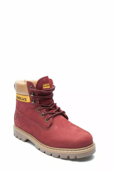 Stivali da uomo in vera pelle nabuk bordeaux