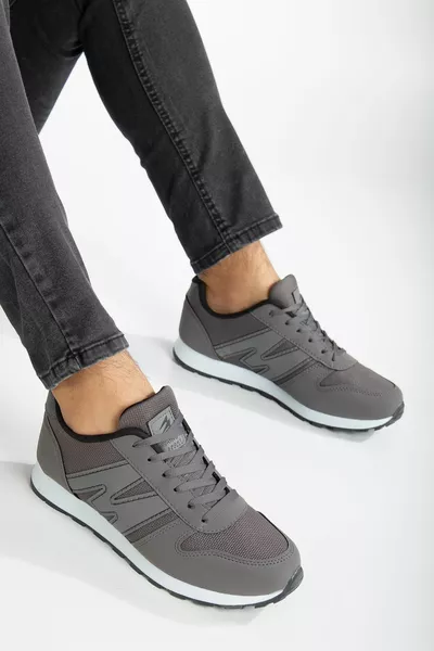 Мужские дымчатые черные шнуровки повседневные повседневные легкие кроссовки на мягкой подошве из сетки