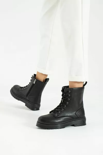 Дамски ботуши черни (ПОДМЕТКА 4 СМ)