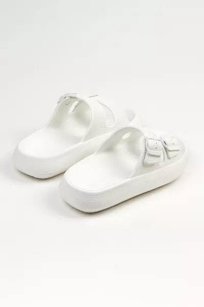 Leon White Pantofole da spiaggia Eva da uomo con doppia fibbia