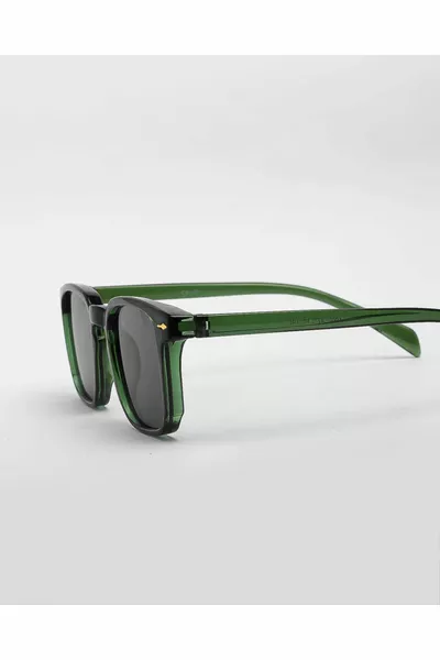 Black Glass Green Frame Unisex Glasses