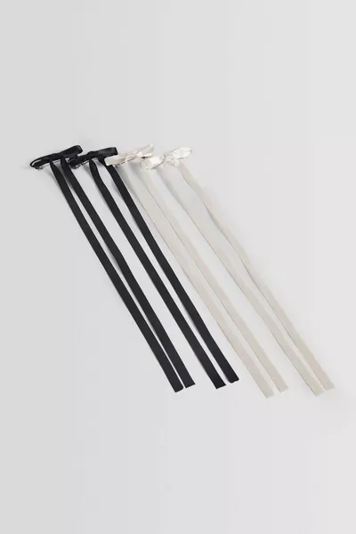 Set of 4 hairpins with satin bows