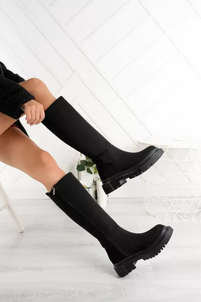 kadın uzun günlük süet çizme