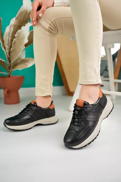 Echt lederen casual sneakerschoenen voor dames 