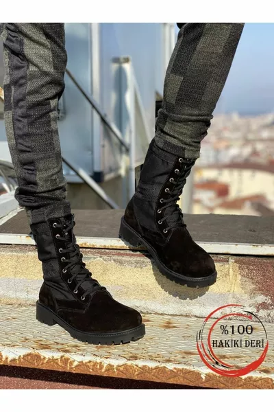 Connie U.S. Army Черные мужские кожаные сапоги