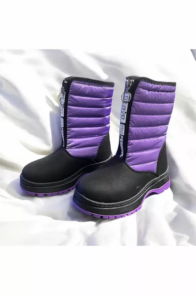 Момичета лилави ботуши за сняг