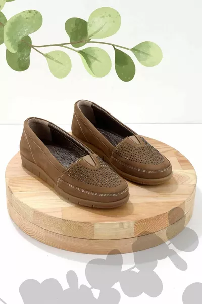 Nerz Nubuk Echtleder Damen Loafer Schuhe 