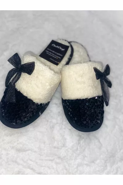 Cecey Pantoufles d’intérieur Yumos à paillettes noires