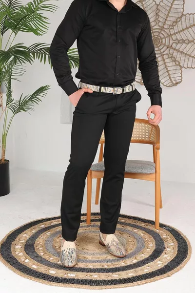 Echtes Leder Spezielles Design Bunte Leinen Schuhe Gürtel Geschenk 