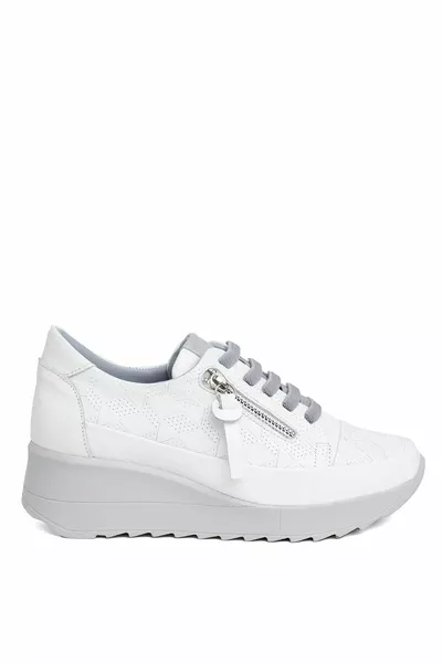  Dames Lederen Casual Schoenen Wit