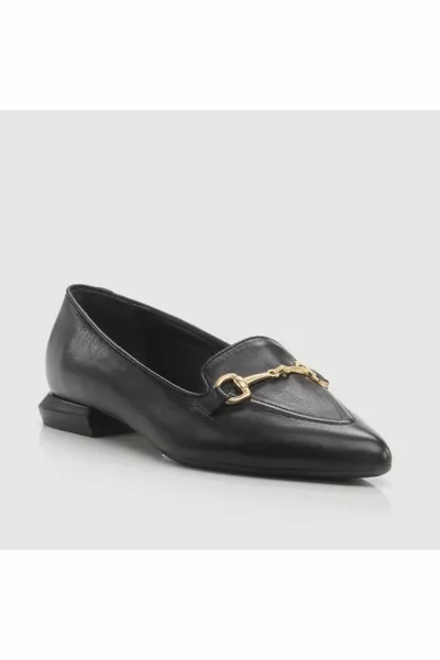 Cuir véritable Noir Talon épais pour femme