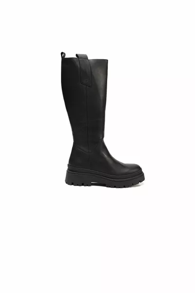 Женские черные сапоги из натуральной кожи 